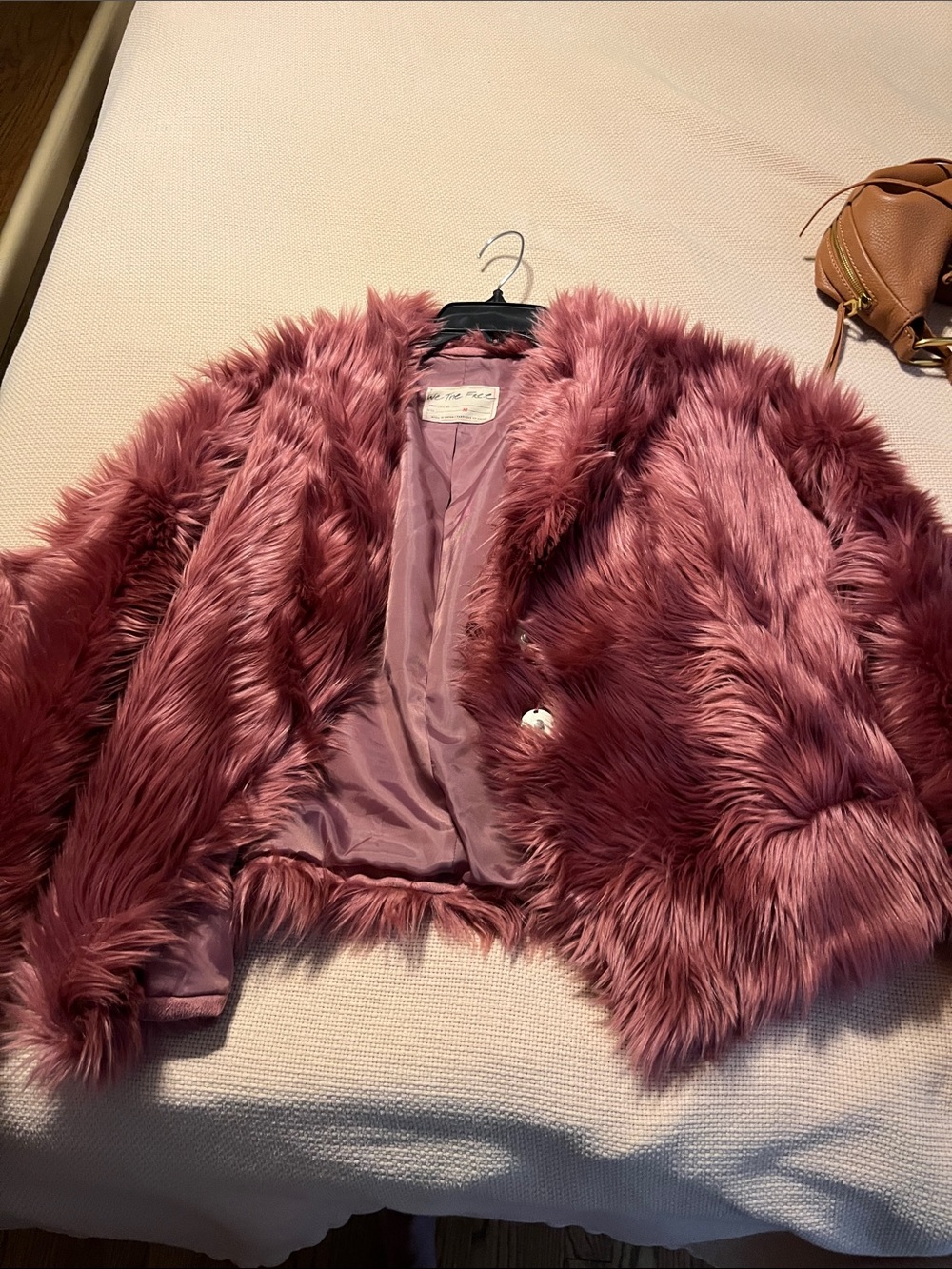 Free people Mauve Faux Fur Teddy Jacket